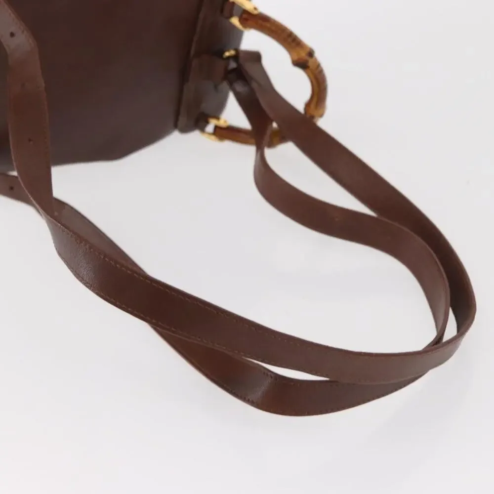 Gucci Bamboo Leather Backpack Brown